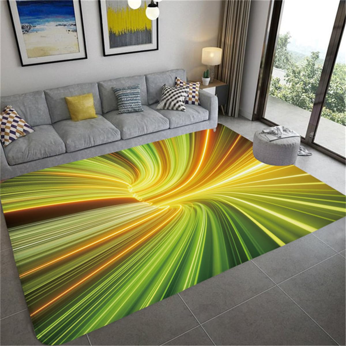 3D Trap Swirl Line Cielo Estrellado Tema De DiseñO Alfombra Para HabitacióN De Adolescentes Franela Suave Sala De Estar Sala De Juegos Rug Carpet Para Dormitorio De NiñAs NiñOs (Colour 1,140x200 cm)