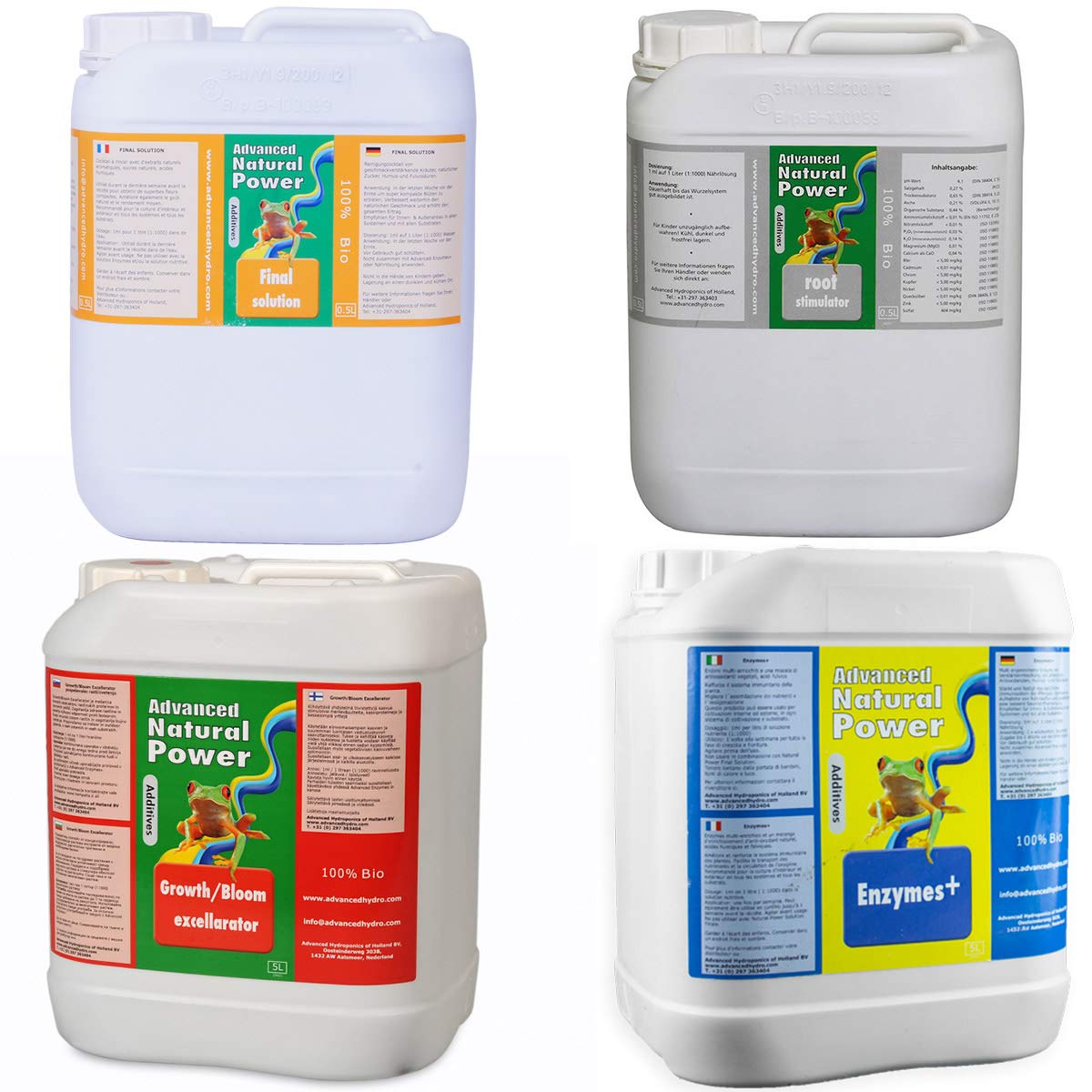Advanced Natural Power - Root Stim, Grow/Bloom, Enzymes+ & Final Solution (5L - Pack)