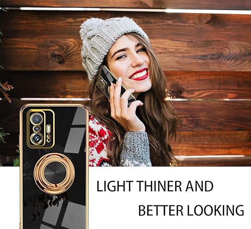 Miniatura 6 de Compatible con Xiaomi 11T Pro Case Ring Holder Magnet Green, para Xiaomi 11T Funda de teléfono Silicona a prueba de golpes Placa de lujo Slim Cover