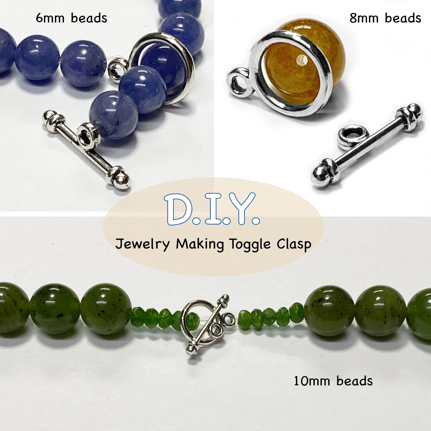 Toggle Jewelry Clasps Necklace Toggle Clasp Silver Toggle Clasps for Jewelry Making 130 Set