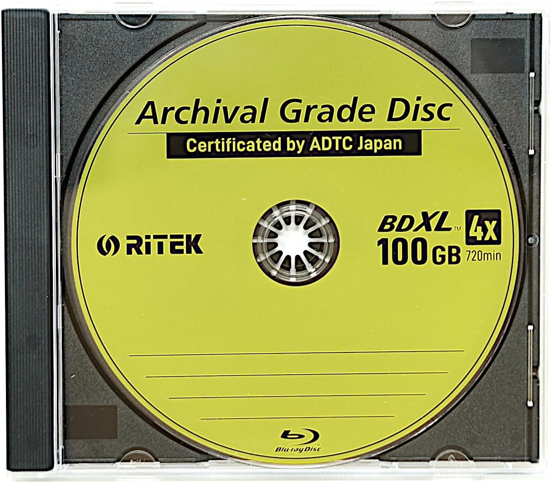 BDXL 4X 100GB 3-Layer Archival Grade Blank Disc Certified by ADTC Japan