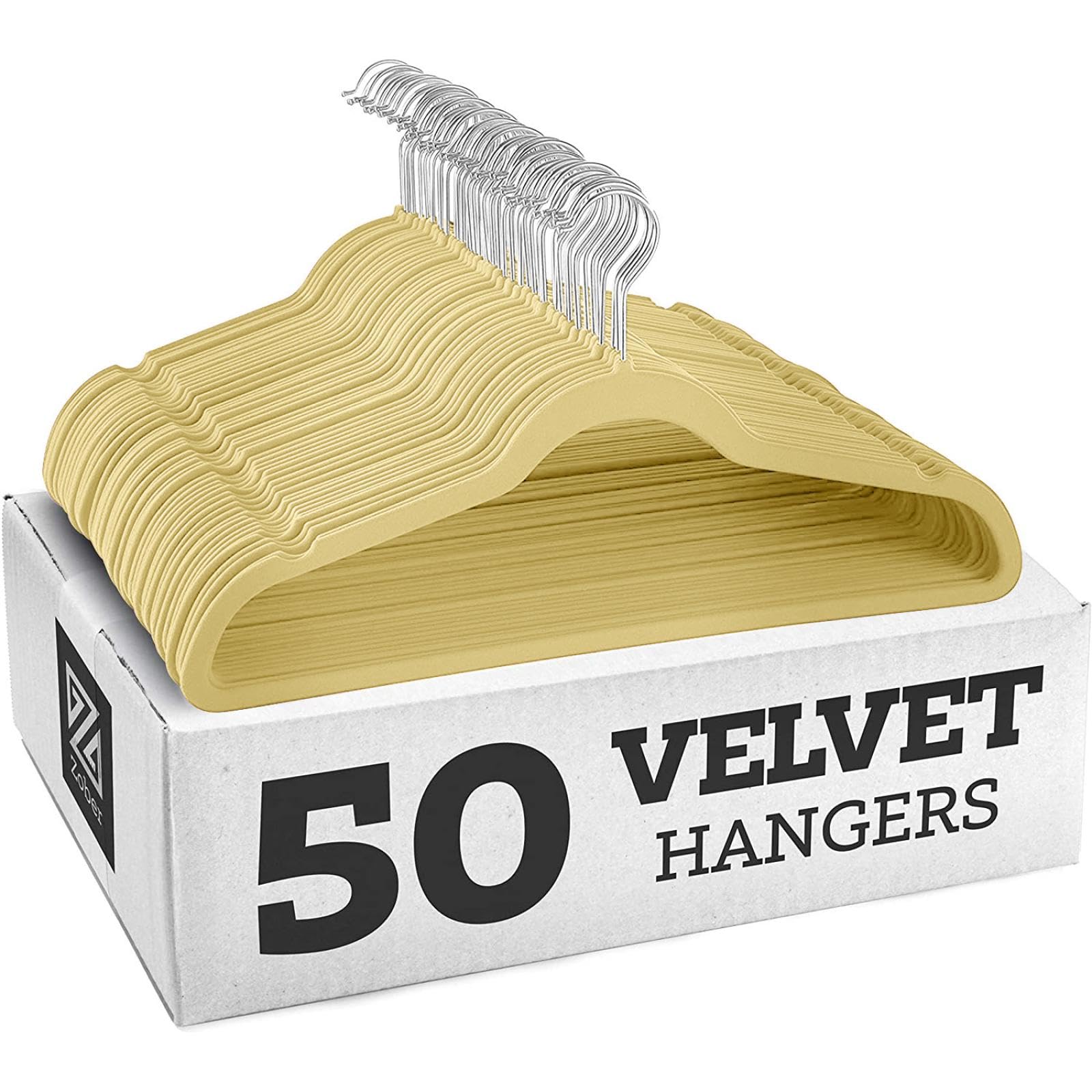20 Pack Velvet Hangers,wrinkle Resistant,ultra Thin Non Slip, Hook Hold Upto 11 Lbs/17.5 * 9 * 0.2 in (BeigegalvanizedHK,20 Pack)