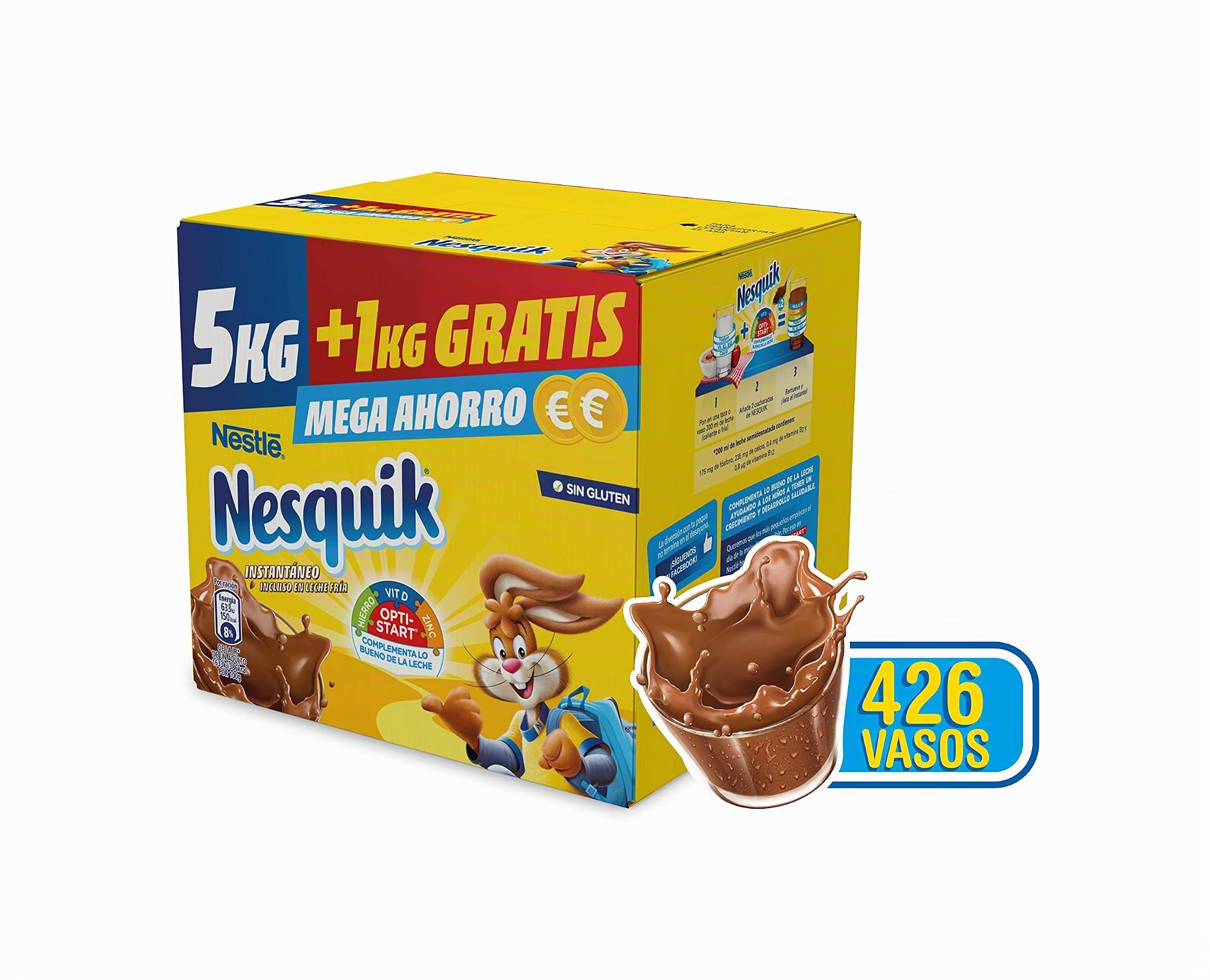 Nestlé Nesquik - Paquete de cacao soluble, 1 unidad x 6 kg