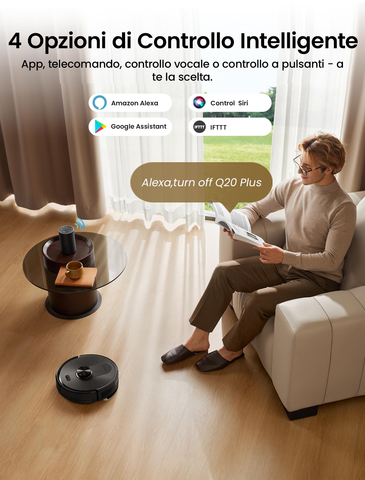 Proscenic Q20 Plus Robot Aspirapolvere Lavapavimenti con Mappatura 10000Pa, 200 Minuti Autonomia, Senza Sacco,Aspirapolvere Robot Lavapavimenti Mappatura con Stazione per Tappeti/Pavimenti