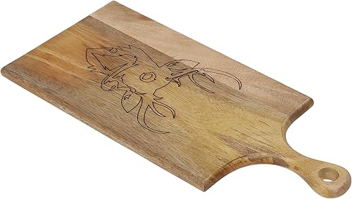 Miniatura 7 de Zenith's DECOR Tabla de servir de madera de acacia maciza hecha de madera de alta calidad, tabla de cortar, tabla de cortar tabla de cocina hecha de