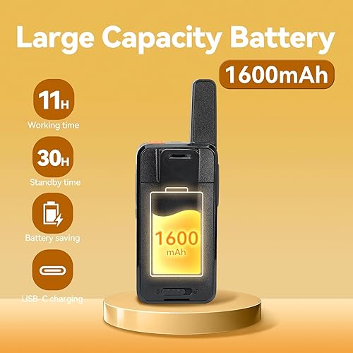 Miniatura 3 de Retevis RB67 Walkie Talkie - Walkie Talkie recargable para adultos de 1600 mAh, largo alcance, pequeñas radios bidireccionales FRS portátiles,