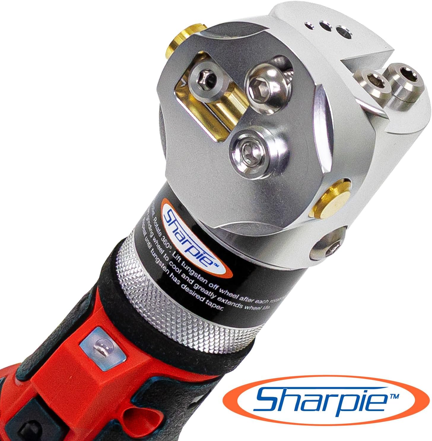 Sharpie DXCL Hand-Held Cordless Tungsten Sharpener Grinder, Adjustable 15°- 45°, Diamond Ground Tapers (Bright Silver/Bright Silver)
