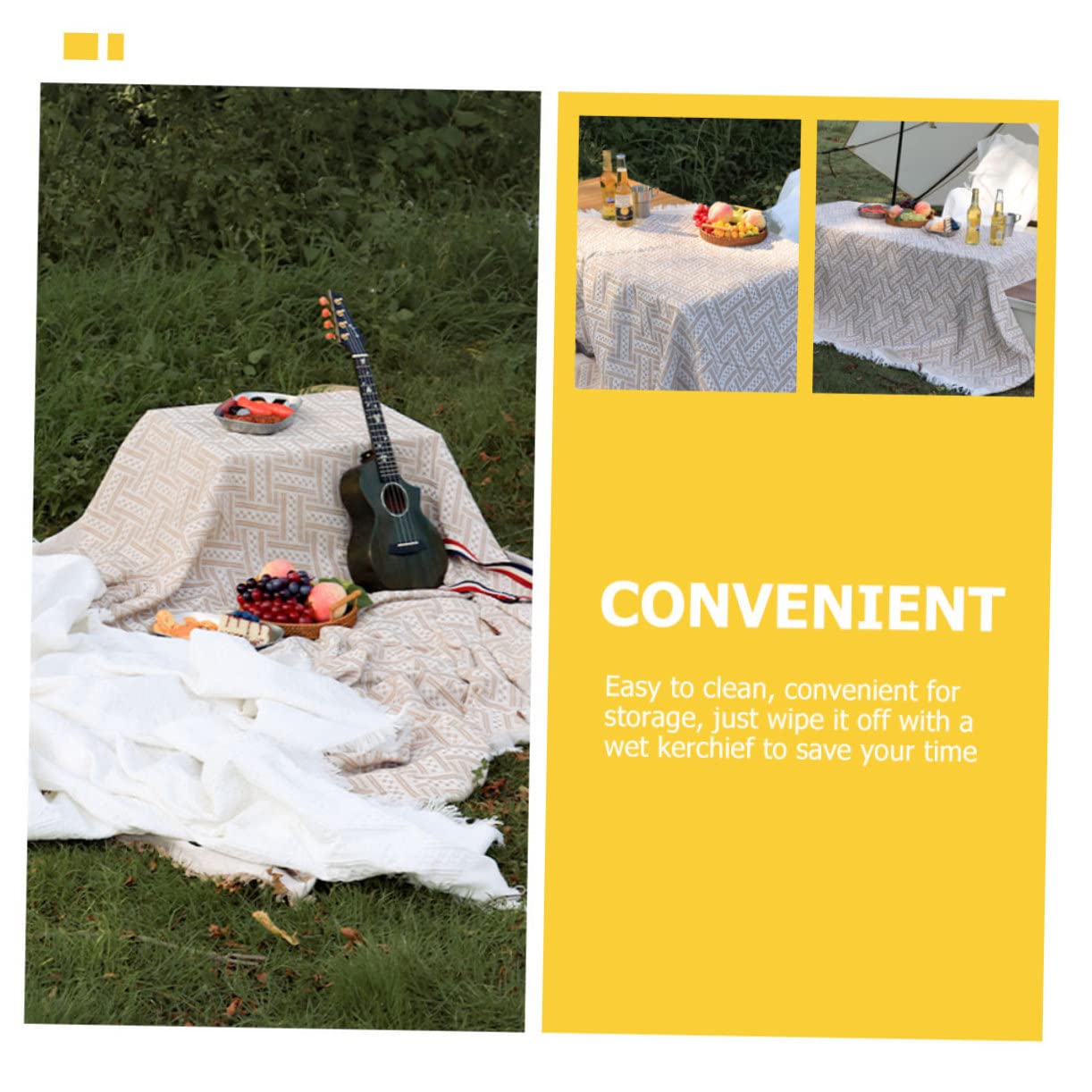 Mikinona Couverture de Pique- Imperméable et Épaisse Tapis de Camping Multifonction Léger pour Plage Parc Randonnée et Activités Extérieures