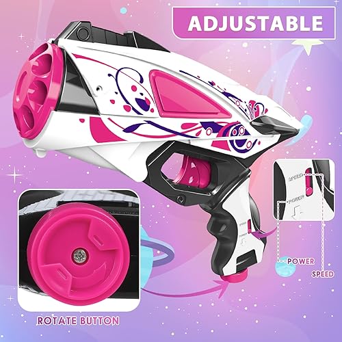 Miniatura 6 de Blaster de juguete de bala suave, con 8 dardos en barril giratorio, 20 dardos de espuma suave y cebado de acción de perno, lanzador de espuma de