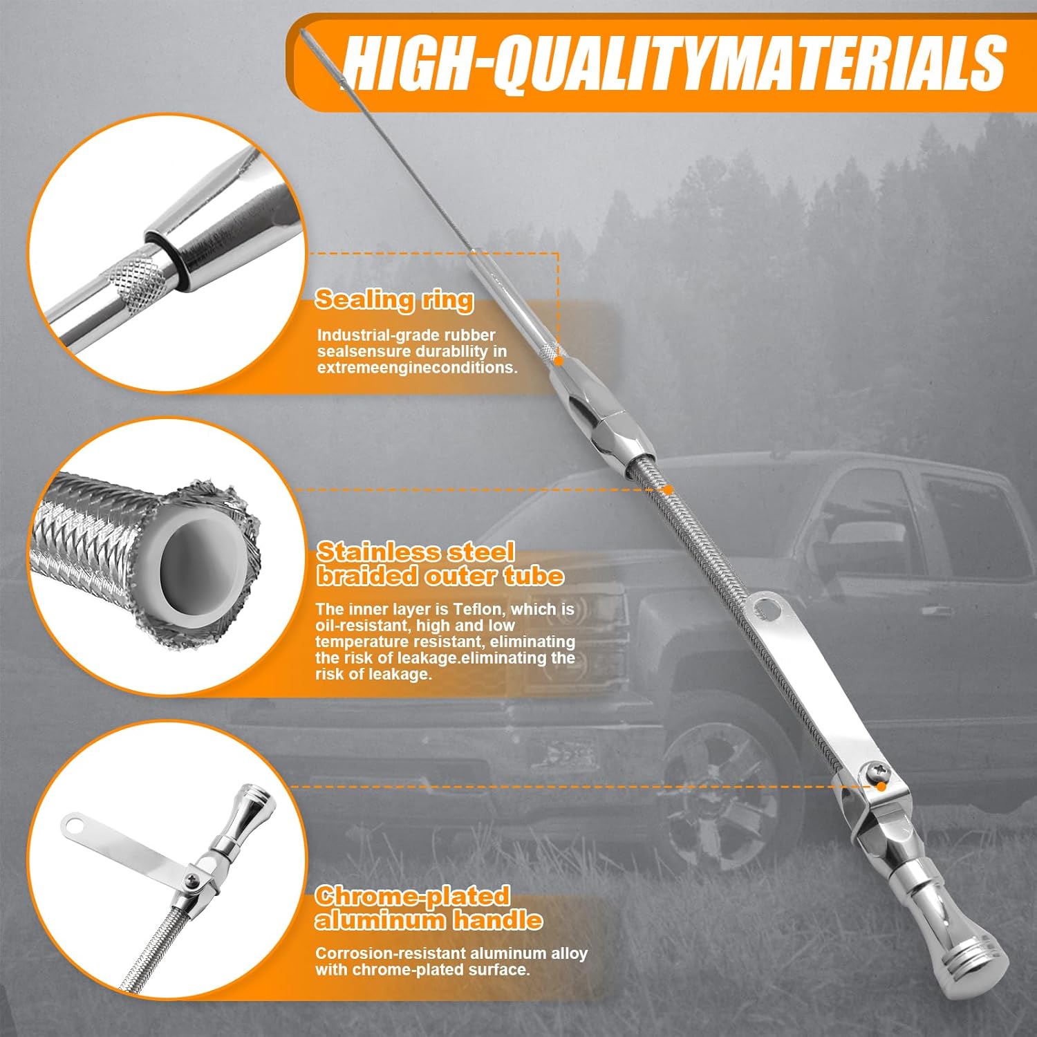 HAHAHA SBC 305 Dipstick 1980-UP SB Compatible with Chevrolet Flexible Engine Oil Dipstick .Small Block SBC 265 283 305 327 350 383 400