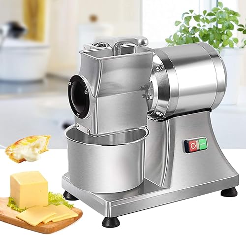 Rallador eléctrico de queso, rebanador de queso comercial, molinillo para queso, mantequilla, queso y salvado, 0.75 HP550 W 88 lbhora