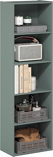 Miniatura 88 de Furinno - Estantería de 5 cubos serie Luder para libros y almacenamiento, color blanco y verde Blanco verde,Pino ámbar,Blackwood,Roble