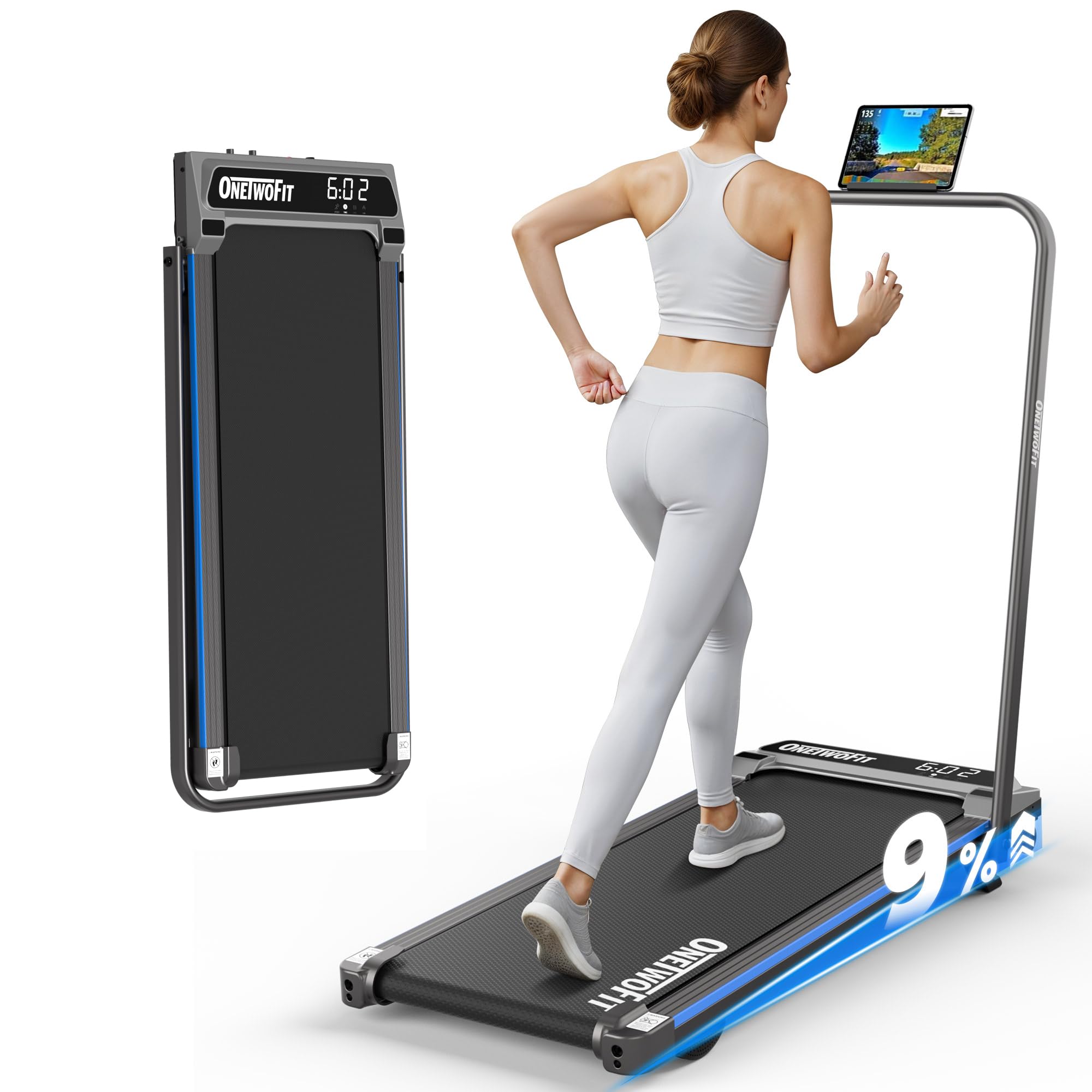 LOTTO Easyrun 100 Tapis roulant elettrico,Walking Pad,max.100kg,design compatto