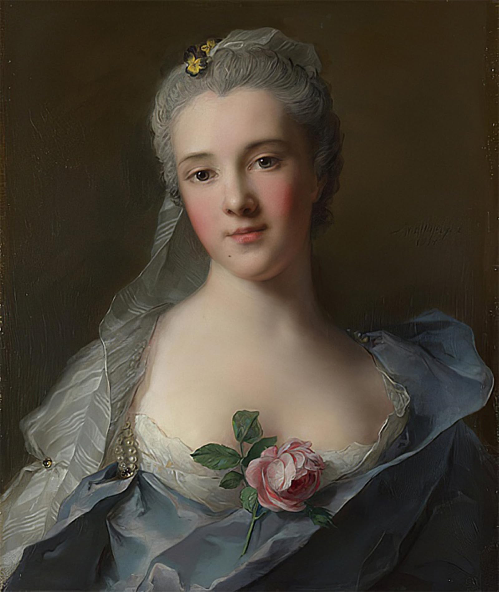 POSTERIIk Famous Animal Posters Vintage Picture Manon Balletti by Jean Marc Nattier Modern Wall Decor for Home Decor 60x90cm