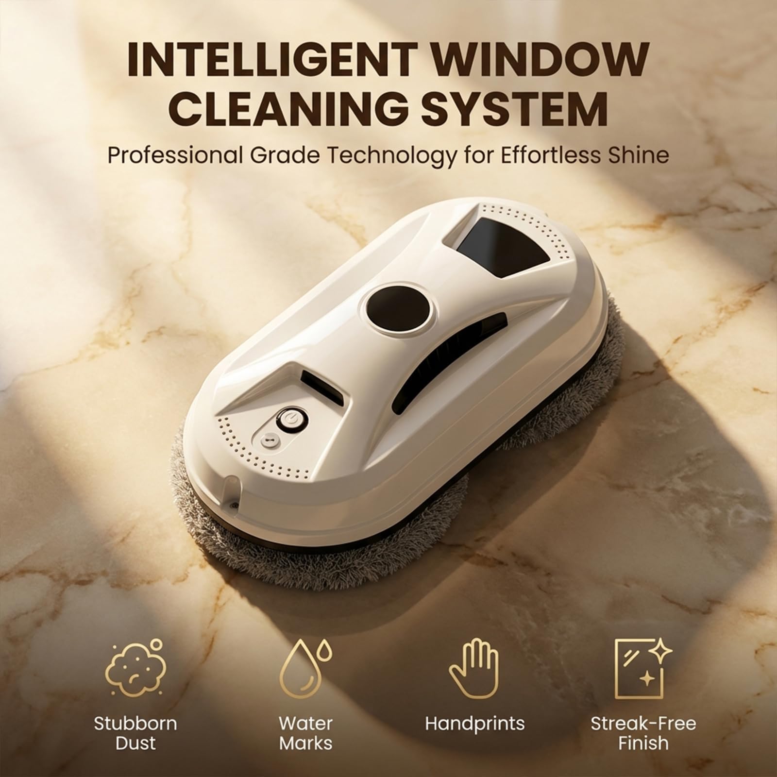 Robot Limpiador De Ventanas Automático E Inteligente, Limpiador De Cristales Con Almohadillas Giratorias Dobles, Navegación Inteligente, Control Remoto, Disco De Succión De 2800 Pa, Protección