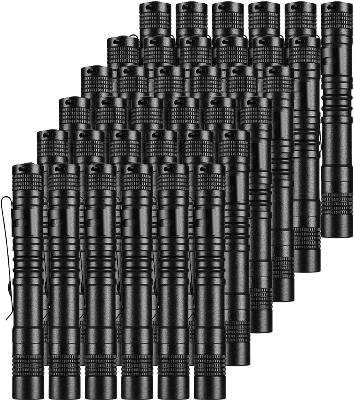MODOAO Ultra Slim Portable 900LM Mini LED Flashlight Belt Clip Pen Light Tactical Torch 9 cm (30 Pack)