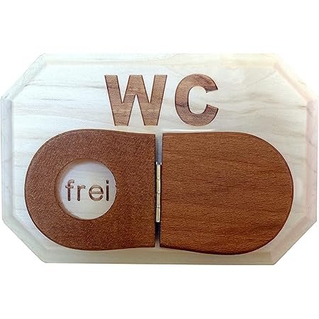 Kaltner WC Türschild Holz - Frei/Besetzt Schild Mit Umklappbarem Toilettendeckel