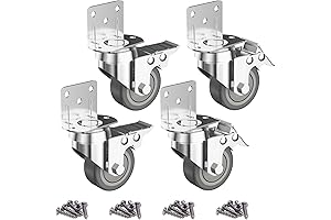 2" Caster Wheels for 2x4 Legs: Silent, No Floor Marks, 440 Lbs...