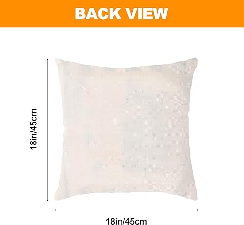 Miniatura 2 de Juego de 4 fundas de almohada de Halloween, 18 x 18 pulgadas, fundas de cojín de bruja murciélago y calabaza, fundas de almohada de Halloween para