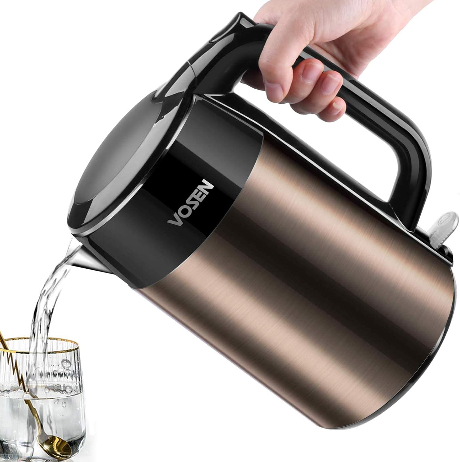 Electric Kettle VOSEN Electric Tea Kettle 1.7L Double Wall