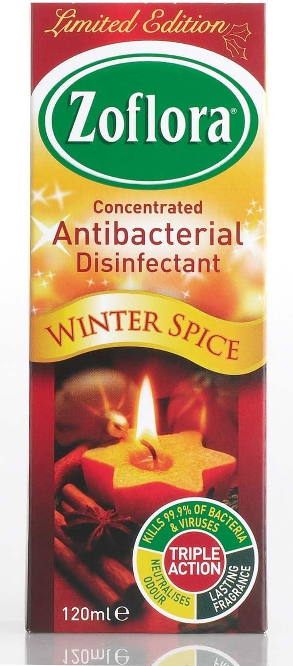 Zoflora Antibacterial Concentrated Disinfectant Winter Spice Limited Edition - 120ml - Free Bathroom Scrunchie