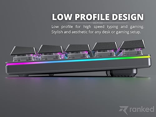 Miniatura 4 de Ranked G65 Guardian 65% Marco de aluminio completo Teclado mecánico para juegos ultradelgado intercambiable en caliente 68 teclas multicolor RGB