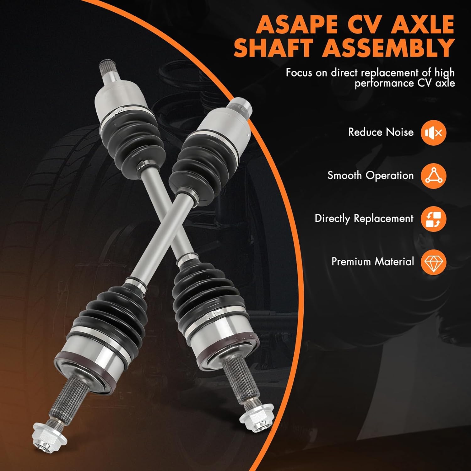 Front Left/Right CV Axle Half Shaft Assembly Compatible With 2005-2020 for Chrysler 300 2017-2020 for Dodge Challenger 2007-2020 for Dodge Charger cv axle shaft 66-3558 60-3558 66-3557 Only for AWD