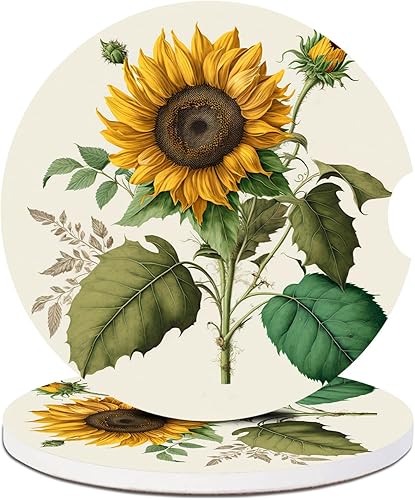 Miniatura 23 de Paquete de 2 posavasos para automóvil, posavasos abstractos de cerámica absorbente de bosque de montaña, posavasos para portavasos de automóvil,