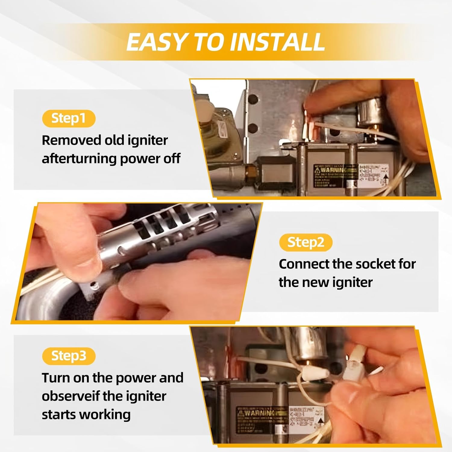 Upgrade WB2X9154 Oven Igniter Compatible with GE JGRP20BEJ2BB JGBP30AEW1AA JGBS66REK6SS, Gas Range Oven XL44 Round Igniter Replace WB13K10027 WB13K3 PS243425 4342528 (3-1/2 Inches long 120V 2.5-3.0 A）