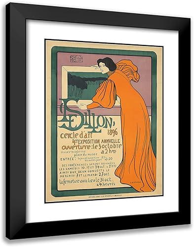 ArtDirect Gustave-Max Stevens 20x24 Black Modern Frame and Double Matted Museum Art Print Titled - Le Sillon, 4th Exhibition (1896)