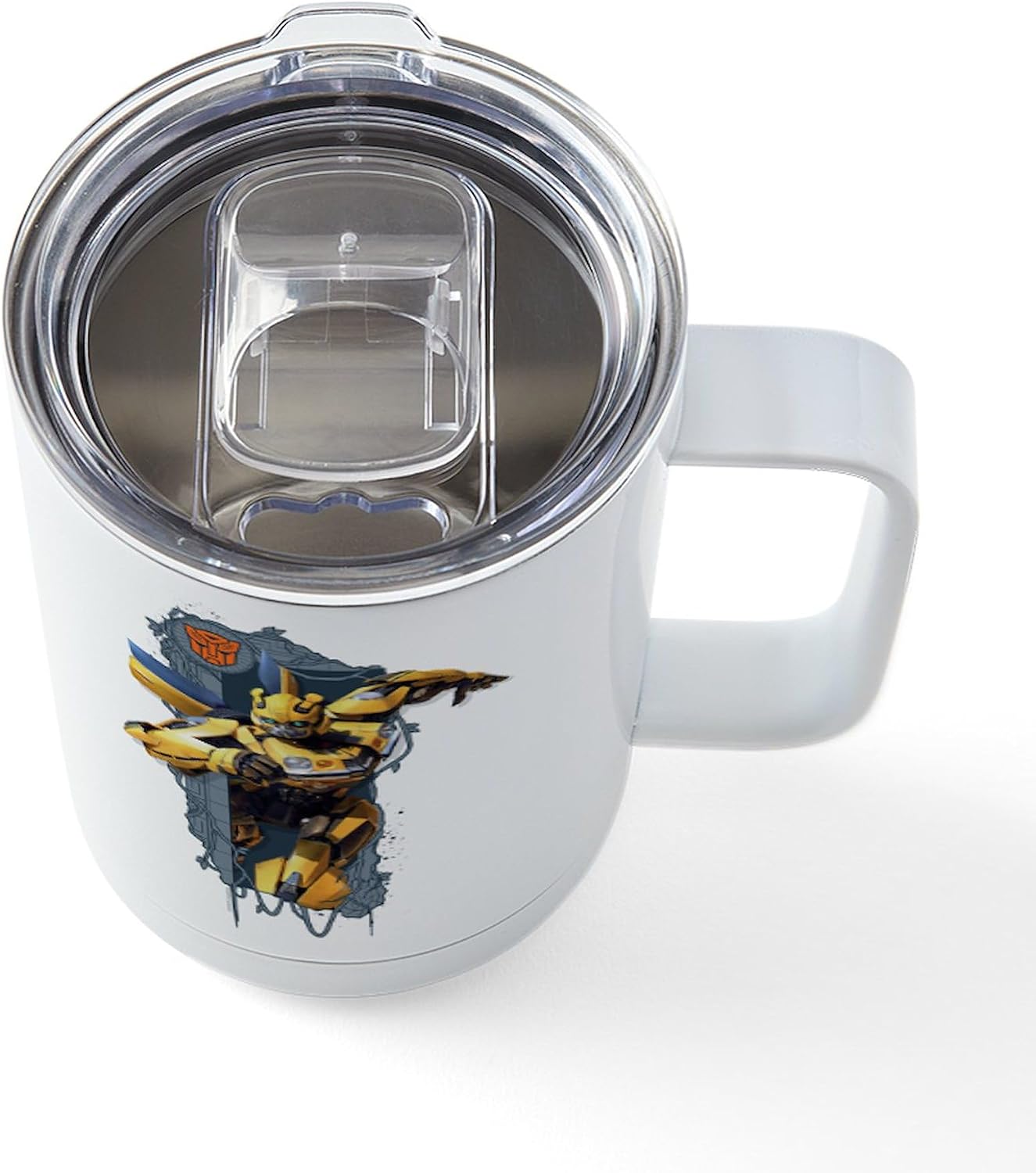 CafePress Transformers 7 Bumblebee Charging 15 oz Stainless Steel Insulated Travel Mug