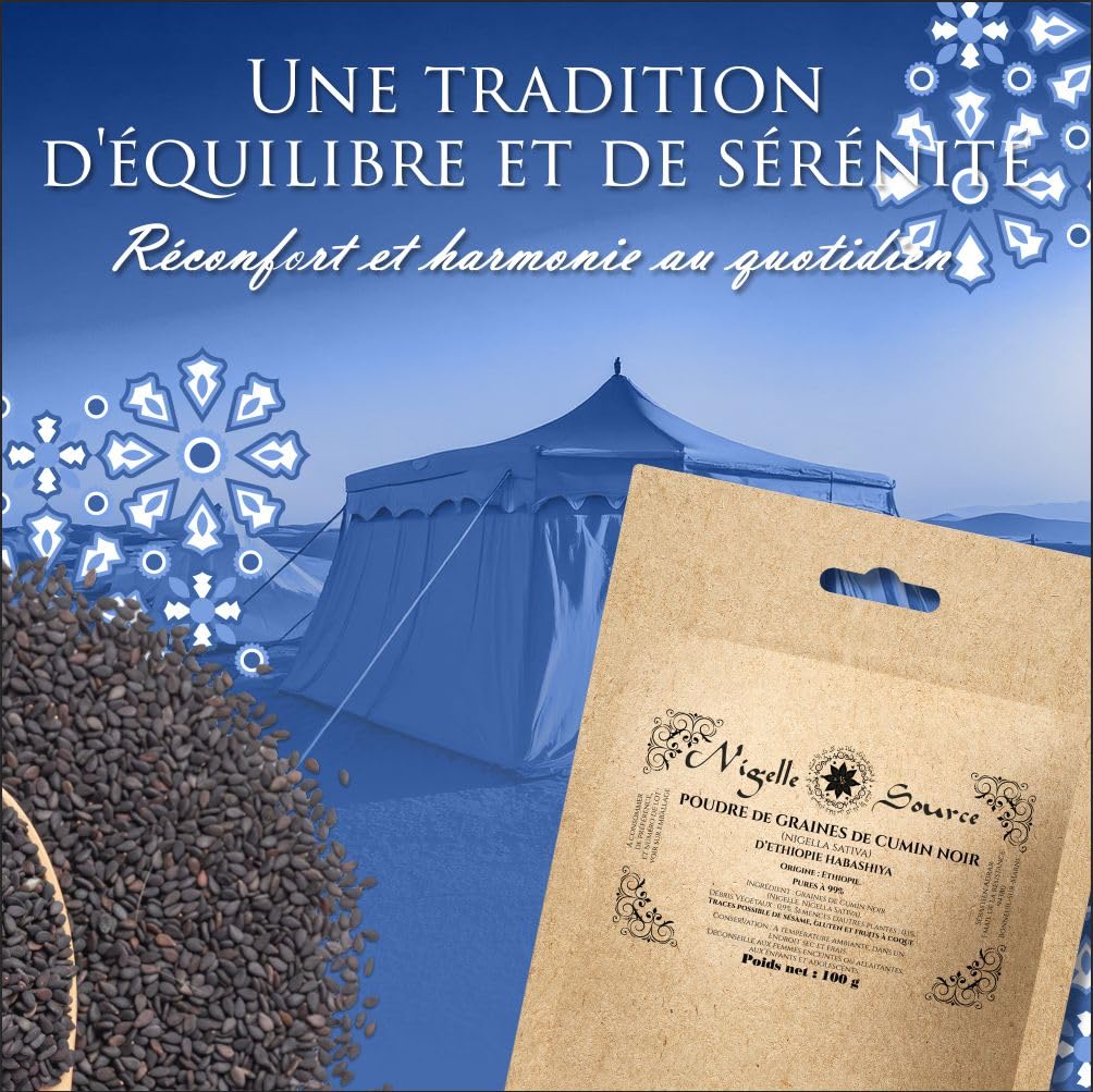 Poudre de Graines de Nigelle Habachyia 100g – Cumin Noir d'Éthiopie, Bien-être Traditionnel– Sélection Premium