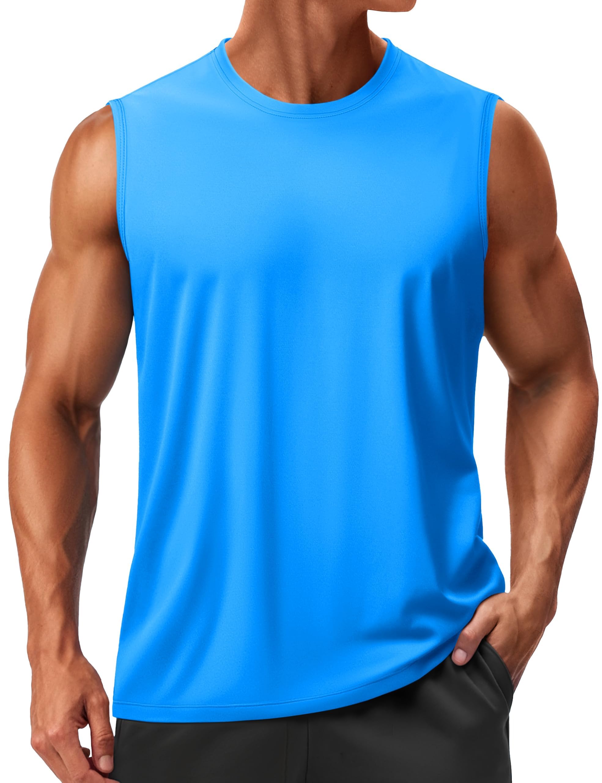 TACVASEN Tanktop Herren Sport UPF 50+ UV Shirt Ärmellos Muskelshirts Gym Bodybuilding Schnelltrocknend Fitness