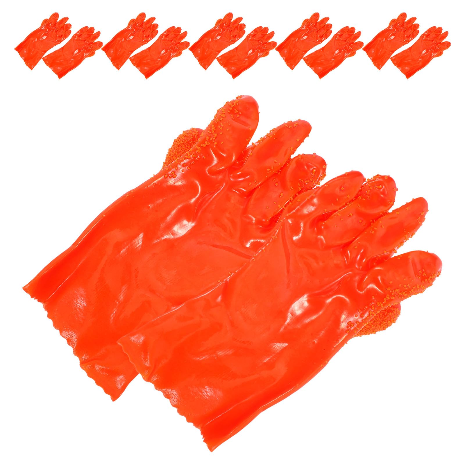 Zerodeko Klempnerhandschuhe 6 Paar Abriebfest für Abflussreinigung | Gummi, Orange, für Rohr und Kanalarbeiten, Wiederverwendbar, für Herren, Robust, Sicher