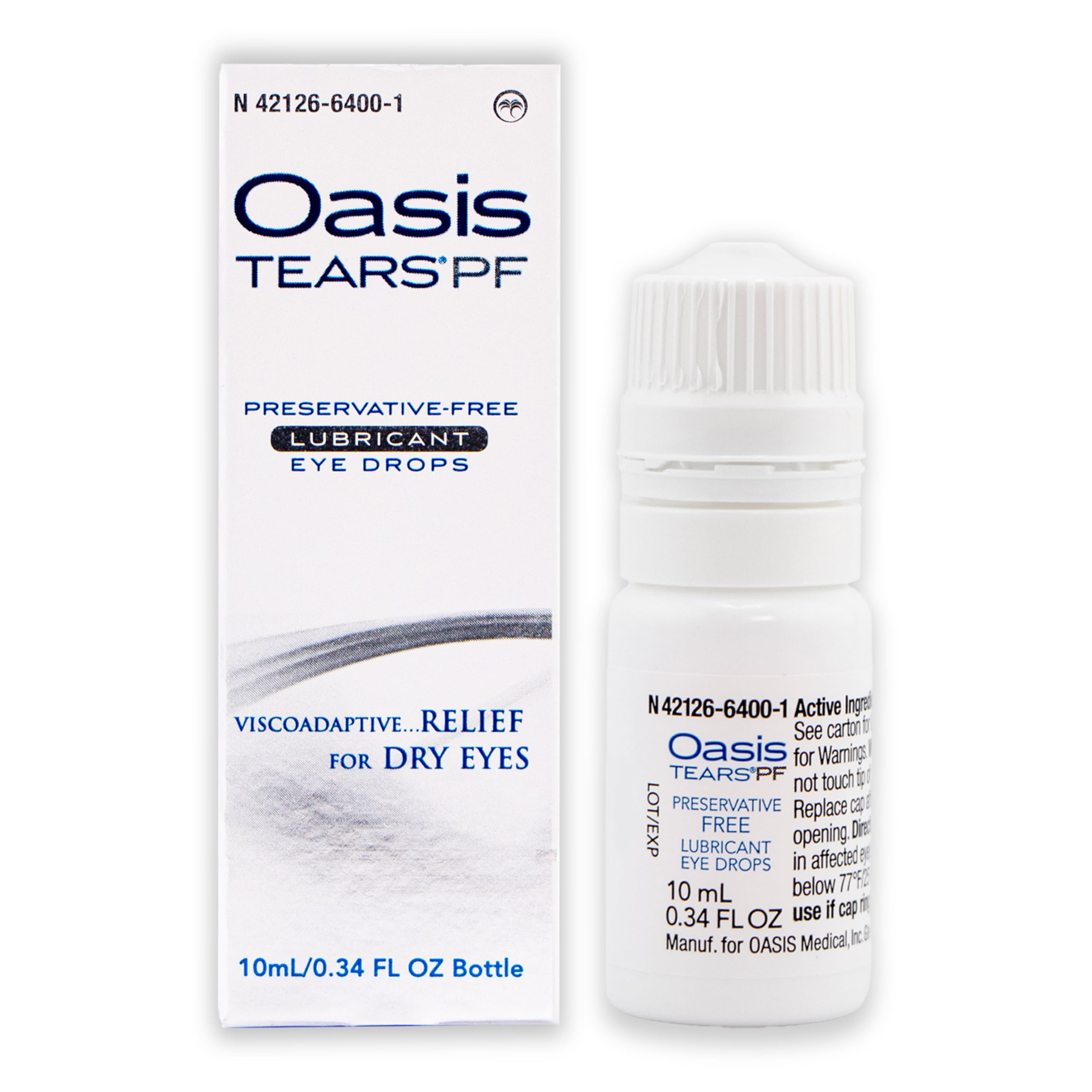 Oasis TearsOT6400 PF Preservative-Free Lubricant Eye Drops Dry Eye Relief | Artificial Tears | 0.34 FL OZ (10 mL)