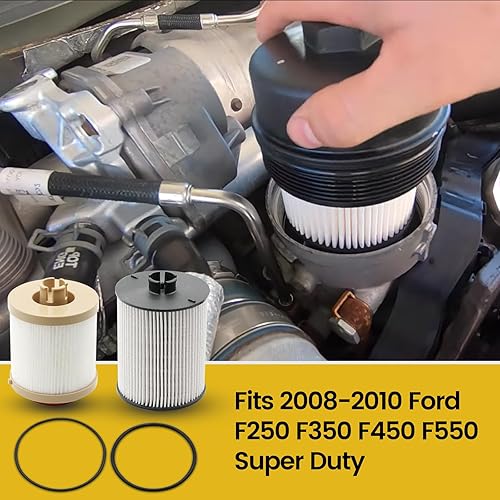 Miniatura 2 de Filtro de combustible FD-4617, se adapta a Ford F250 F350 F450 F550 Super Duty 6.4L Powerstroke filtro de combustible diésel, sustituye a