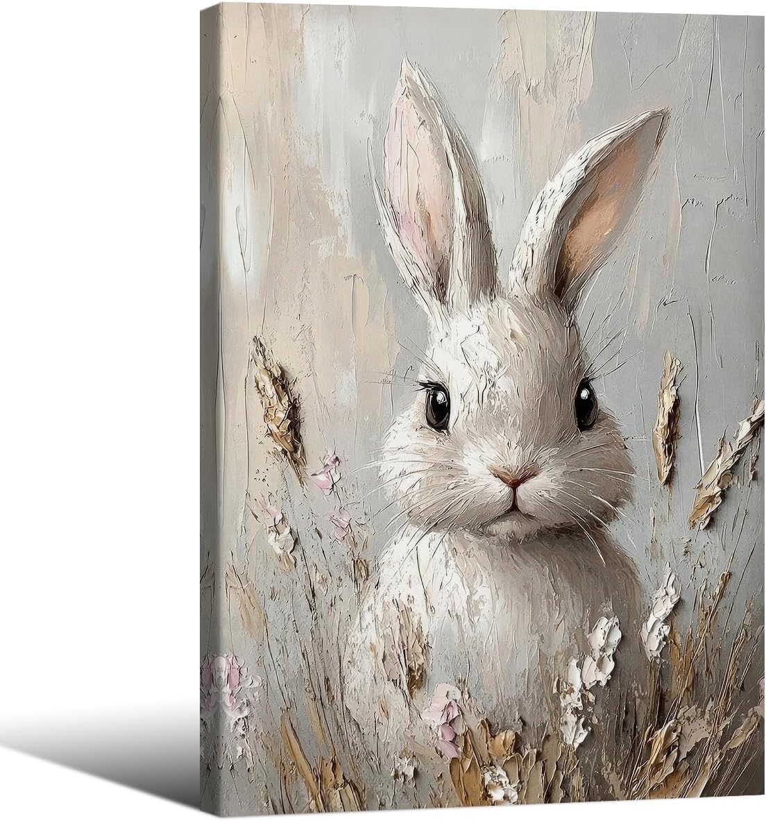 Amazon.com: Easter Bunny Canvas Wall Art Vintage Rabbit Portrait ...