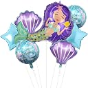 Rozi Decoration Mermaid Theme Foil Balloons Décor Set of 7 Pcs Under The Sea Party Decorations | Mermaid Theme Balloons Birthday Decorations Items gallery image
