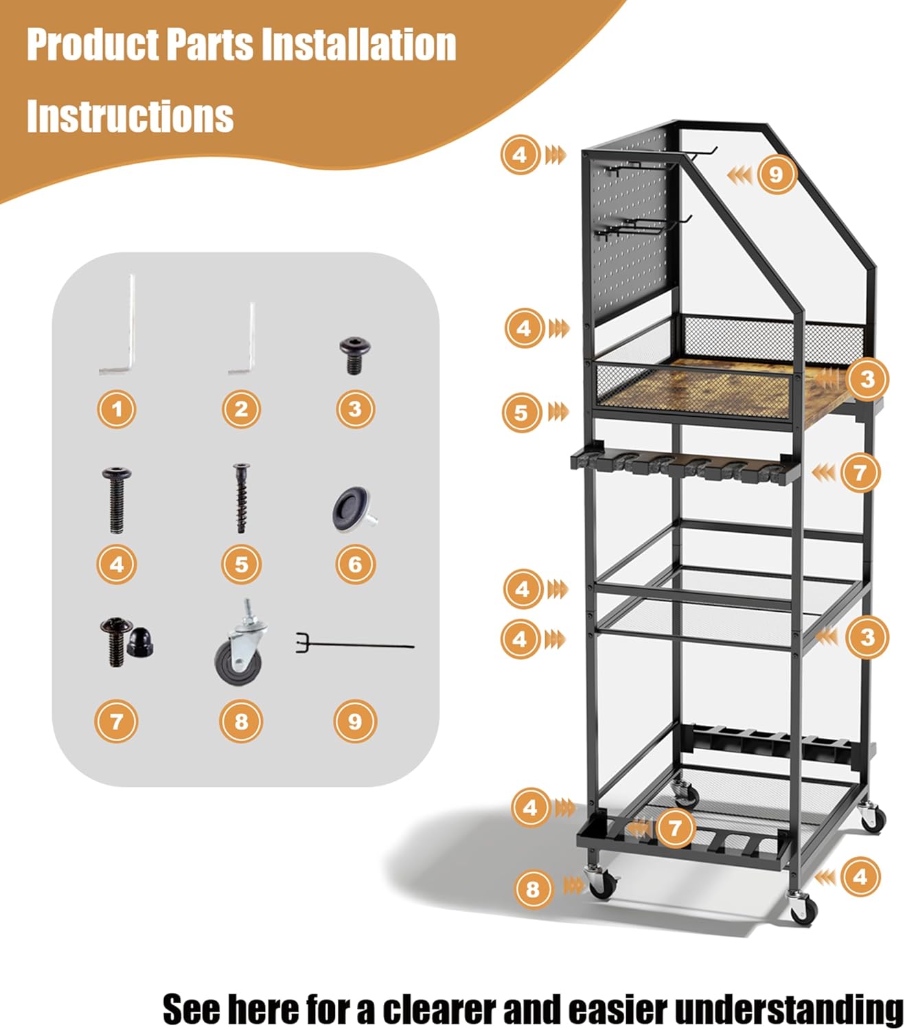 Fishing Rod Holders for Garage, Fishing Pole Holders, 3-Tier Fishing Pole Rack Holds 12 Rods with Wheels for Garage, Basement or Indoor, For Fishing Rod Tackle Box Storage
