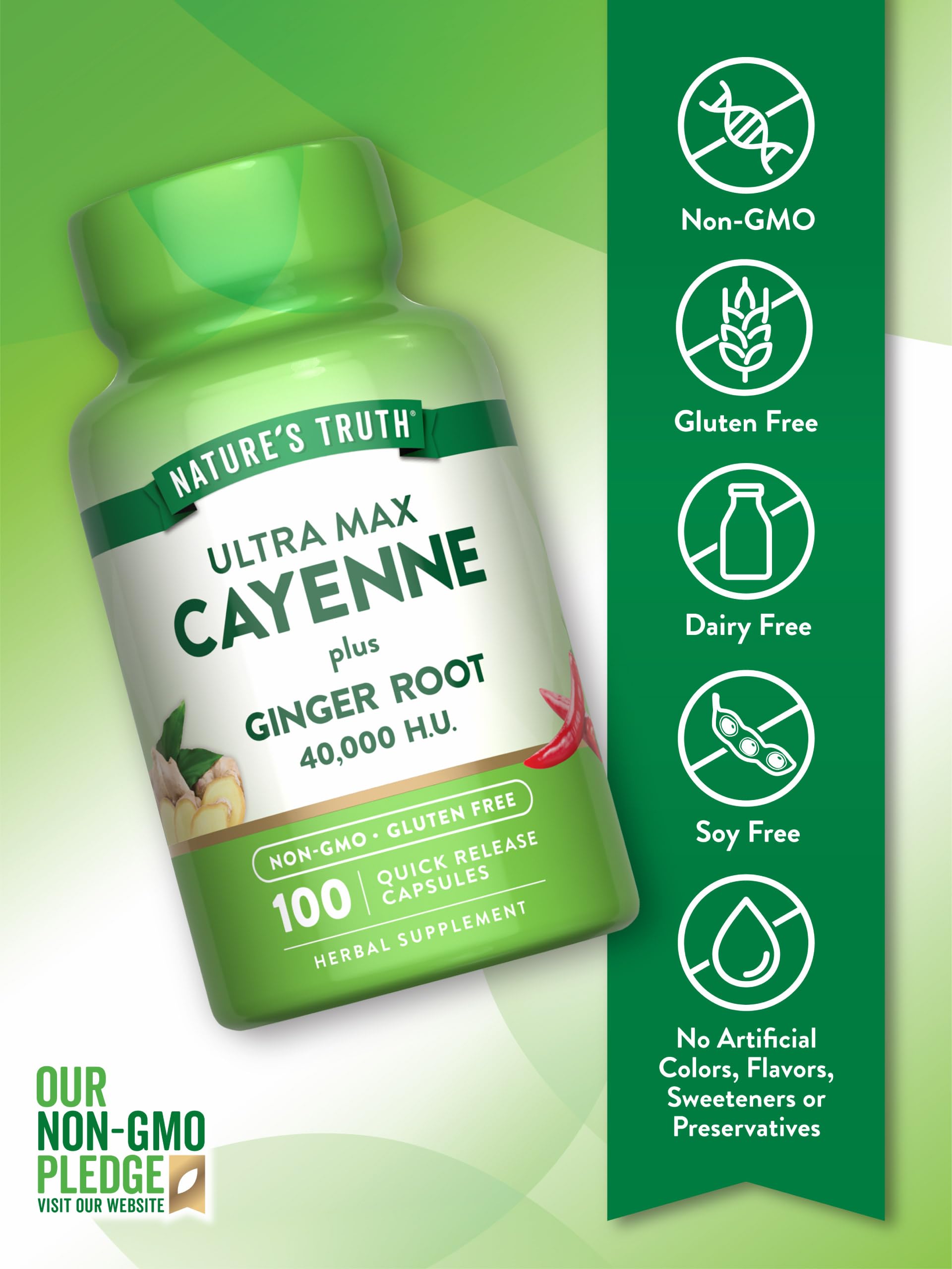 Nature's Truth Cayenne Pepper Capsules | 40,000 HU | 100 Count — Amazon image 3