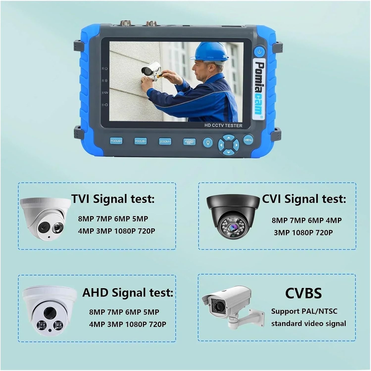 CCTVテストモニター、 CCTV テスター IV8W IV8C 4 IN 1 8MP AHD TVI 4MP CVI アナログセキ