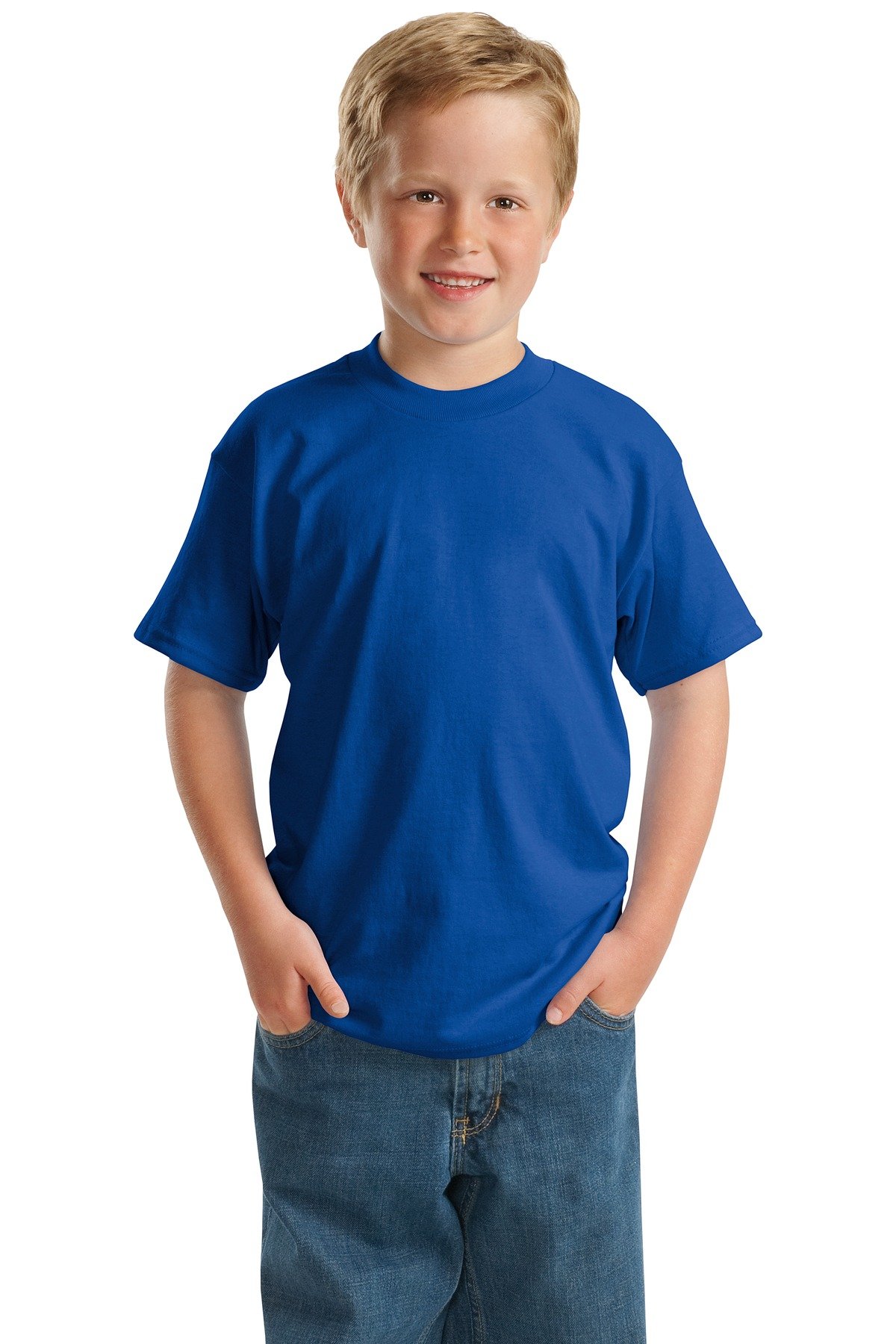 Hanes Youth ComfortBlend EcoSmart T-Shirt - Maroon, Size M | Soft Cotton Blend Crewneck