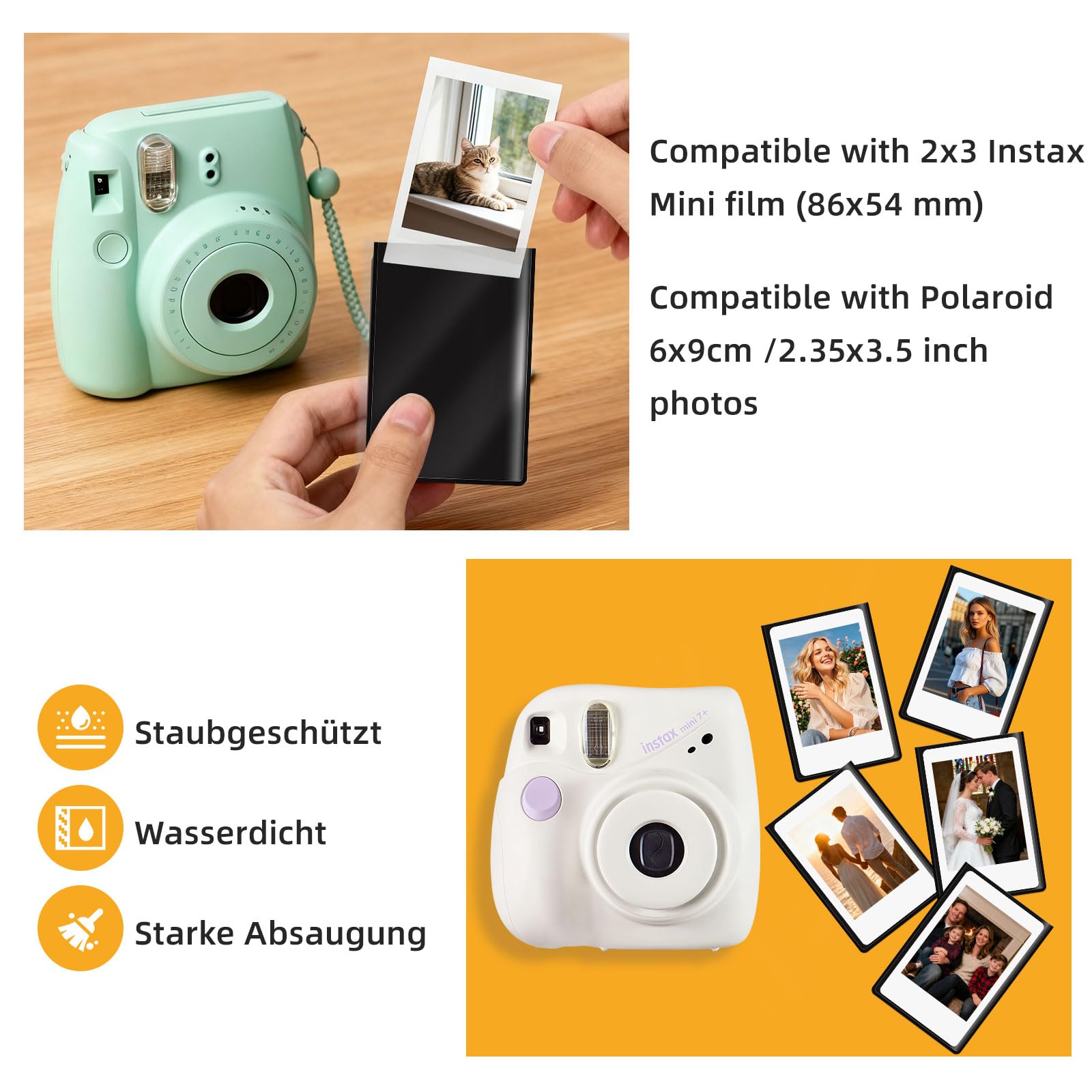 10 sztuk magnetycznych ramek na zdjęcia do lodówki, 9,5 x 6,5 cm, magnetyczne ramki na zdjęcia, naklejki na lodówkę do Polaroid Instax Mini Film, małe magnetyczne ramki na zdjęcia, pocztówki, czarne