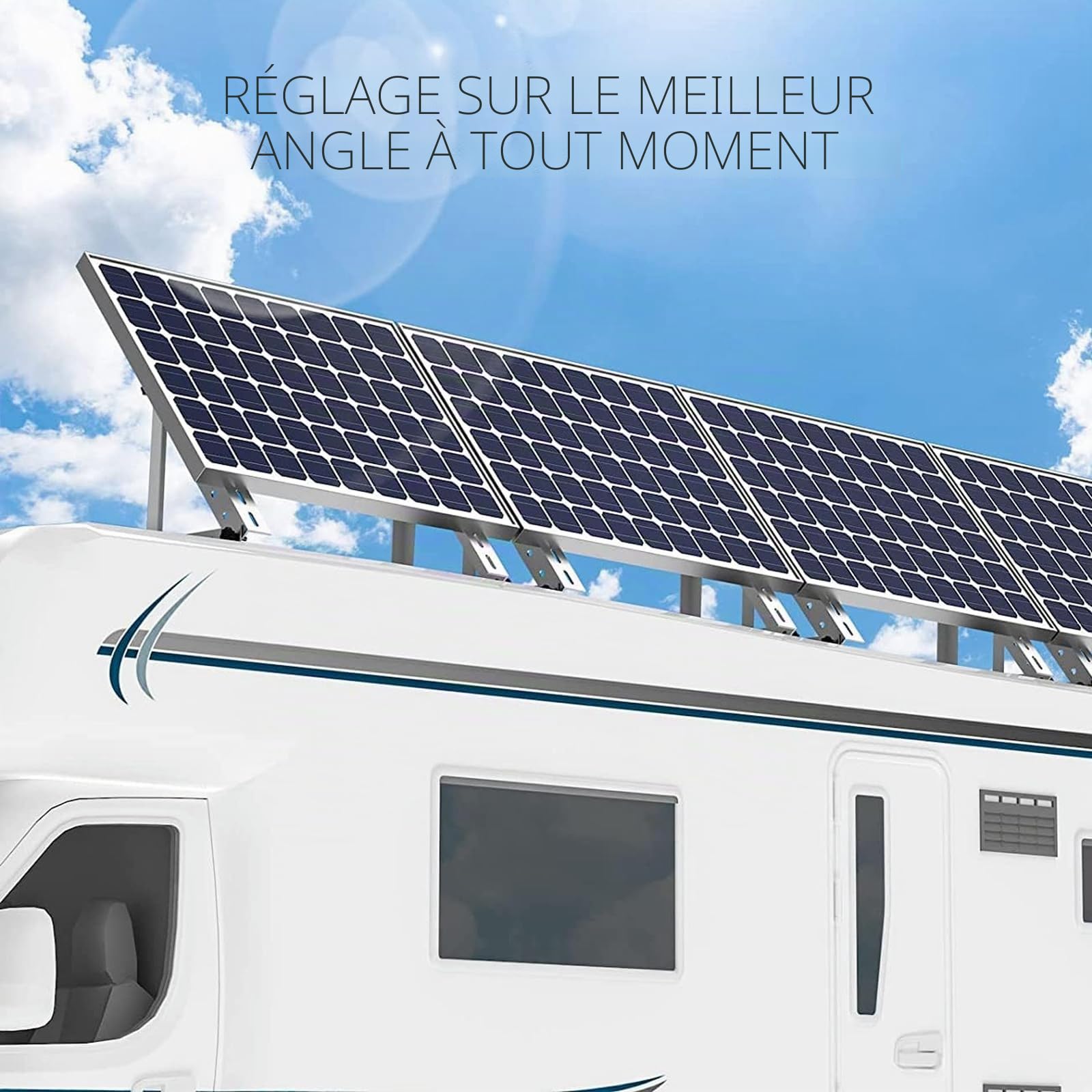 Lutranstra Support De Panneau Solaire, Supports De Balcon Pour Panneau Solaire Solaire, Support Inclinable Pour La Fixation De Panneaux Solaires,Balcons, Caravanes (45 Inch)