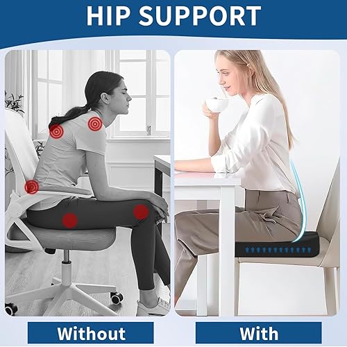 Miniatura 6 de Cojín de asiento de espuma viscoelástica y almohada de apoyo lumbar para silla de oficina, automóvil, silla de ruedas, almohadilla ortopédica