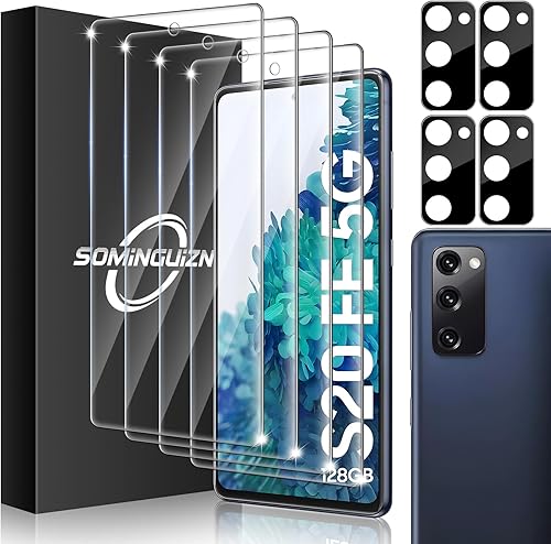 Miniatura 10 de Paquete de 4+4 protectores de pantalla para Samsung Galaxy A14 5G y protector de lente de cámara de teléfono 9H, protector de vidrio templado