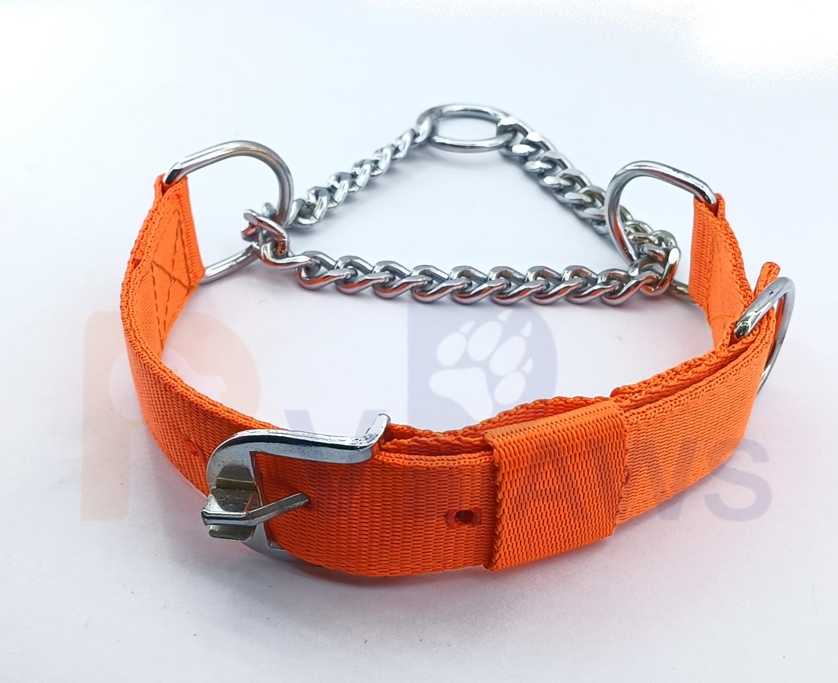 RvPaws Heavy Weighted Durable Dog Choke Collar Pet Nylon Half Chain Diamond Cut Choker Metal Dogs Collars Size - 1.5 inch XX-Large for Giant, Grate Dane and Large Breed Dog (Orange) (B0CG8VD27V) Amazon Price History, Amazon Price Tracker