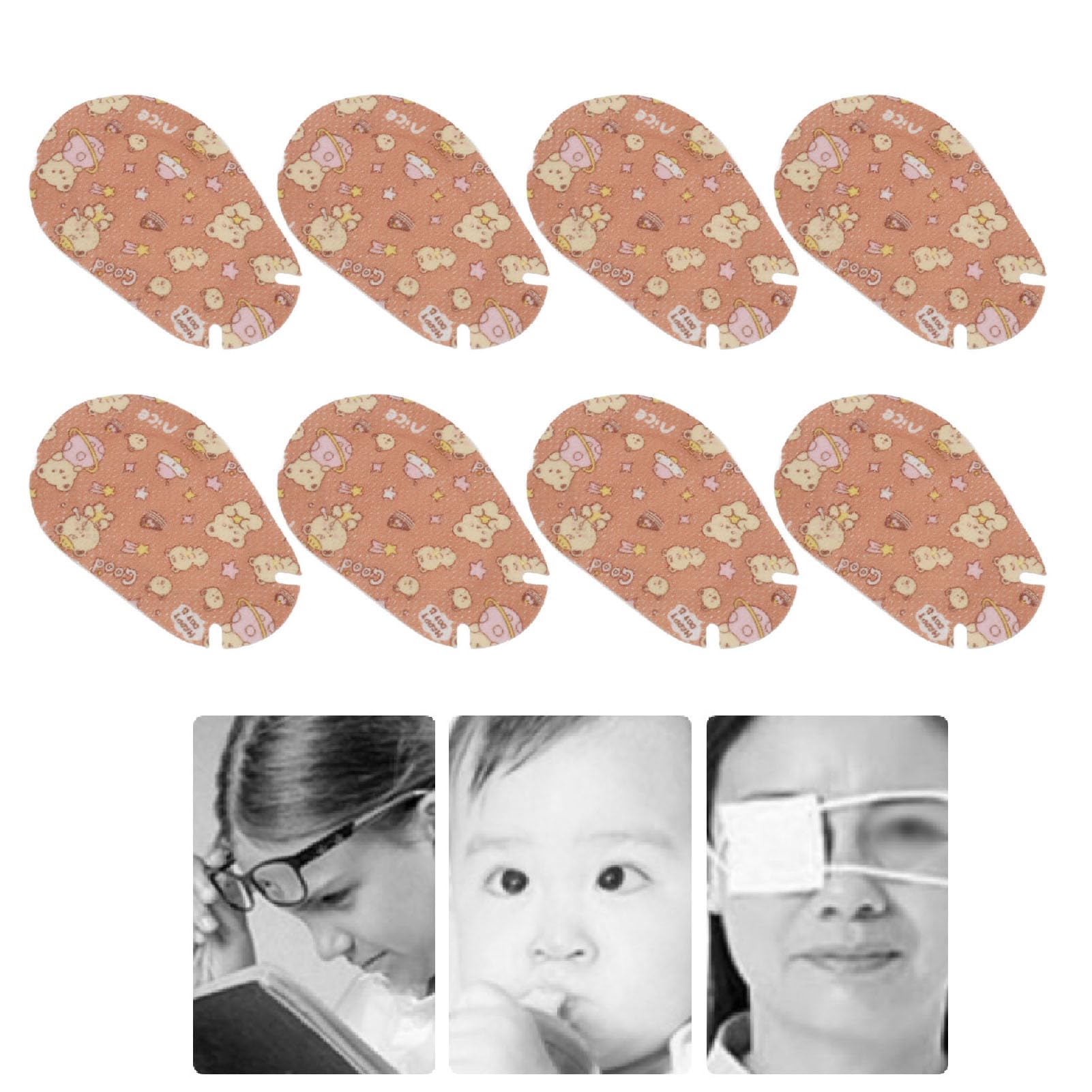 Bende per Occhi per Bambini, Cerotti per Bloccare gli Occhi 20 Pezzi, Copertura per gli Occhi Carina, Benda per Occhio per Allenamento Monoculare, Benda per Blocco degli Occhi