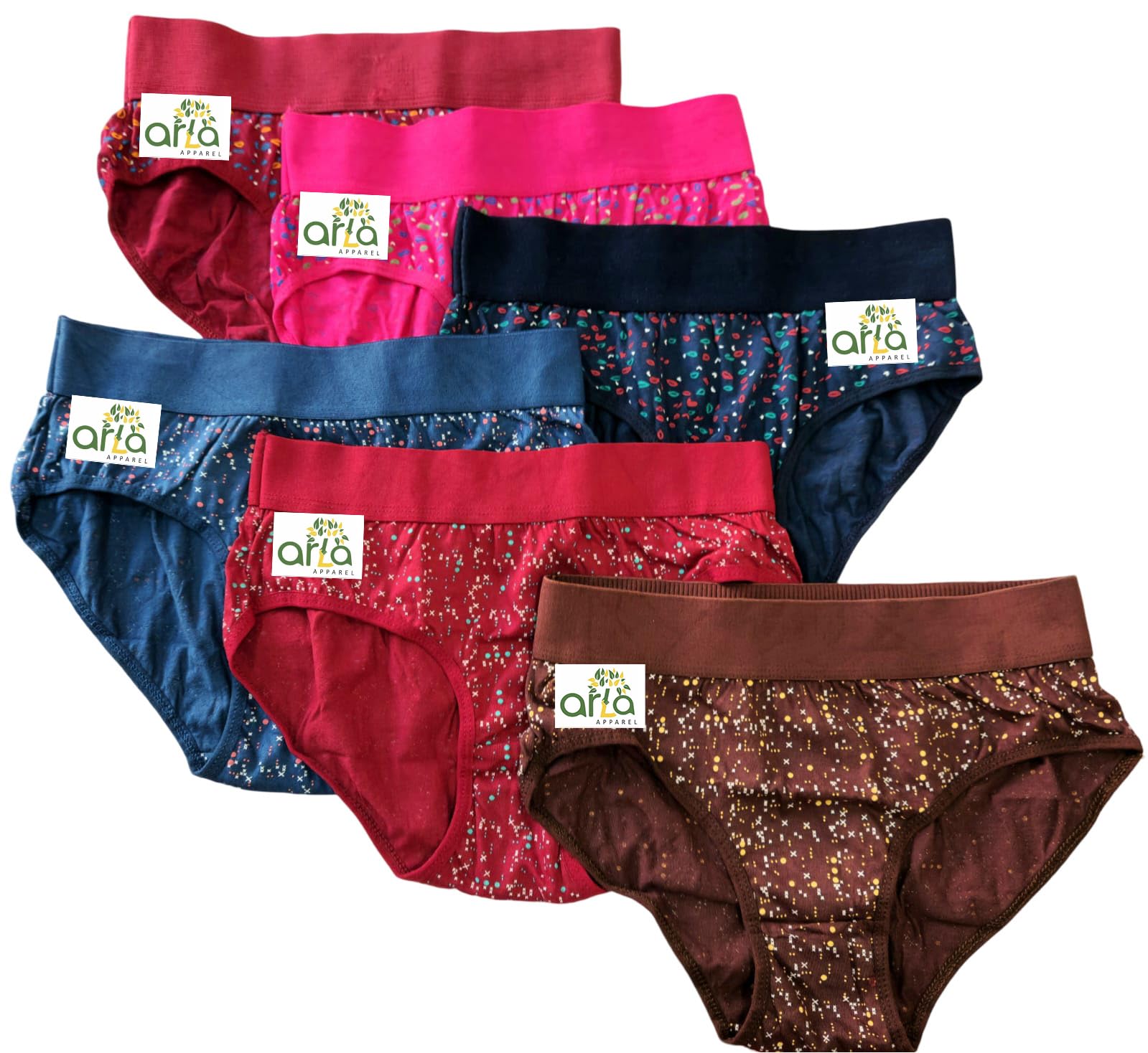 Pack of 6 Pure Cotton All Day Comfort Underpant High-Waist Panties for Women & Girls| Multicolour Broad Tummy-Control Hipster Panty-image-17