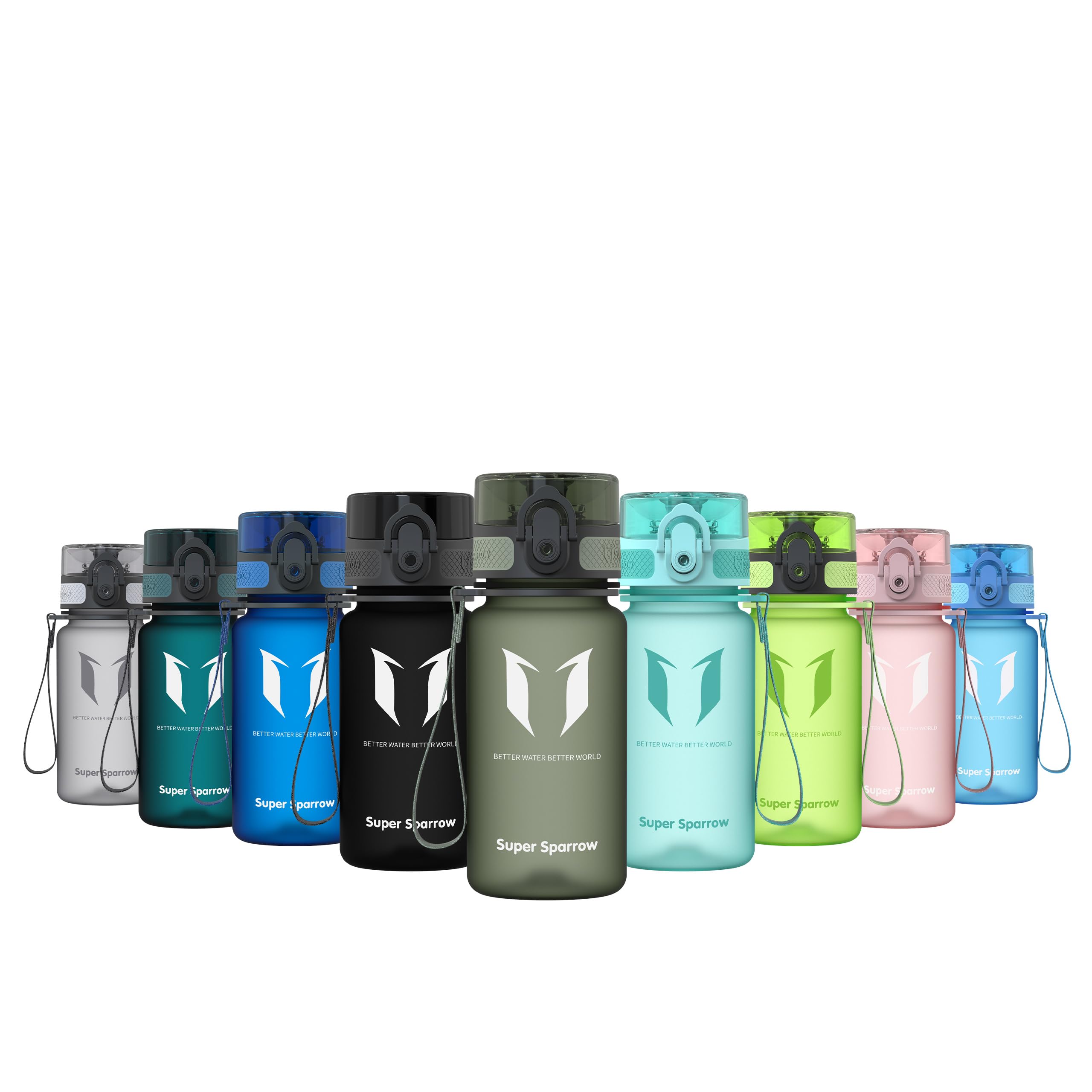 Super Sparrow Borraccia Sportiva & Bottiglia Bambini Senza Perdite - 350ml Borraccia Scuola - Senza BPA